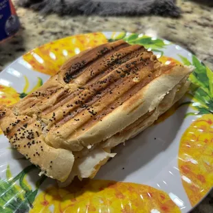 Panini made at home with Italian bread purchased at McKinleys cafe -delish. Make sure to buy a take home loaf when you visit!