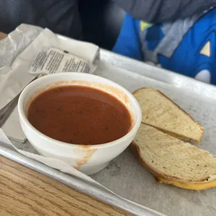 Tomato basil and grilled cheese