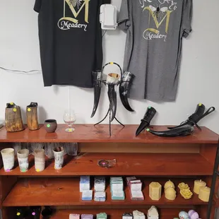 t - shirts and cupcakes on display