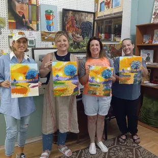 Cate's Classes: we did a paint along this week just for fun...palette knife painting
