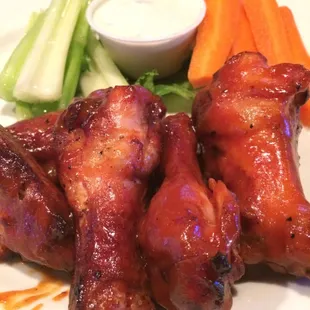 Buffalo BBQ smoked wings.