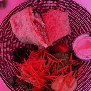 Market Wrap with side salad