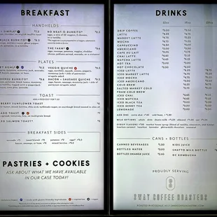 Drive-thru Menu Board during Breakfast Hours