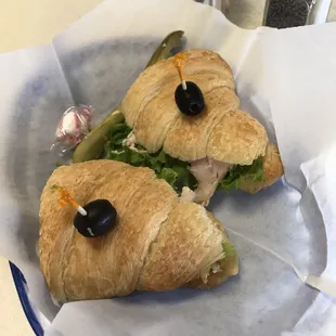 Cranberry croissant sandwich