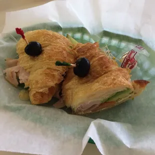Turkey avocado on a croissant