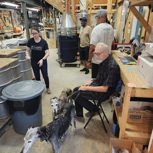 Starting the tour of the distillery.