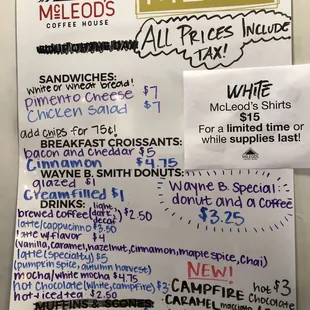 menu