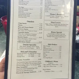 menu