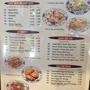 ramen and noodles, menu