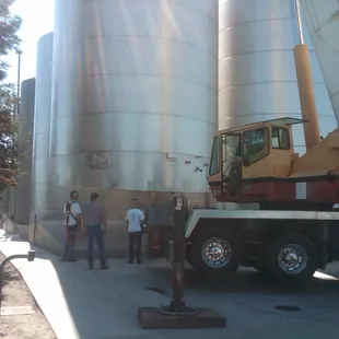 a large truck with a crane