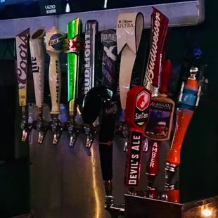 Tap options and a few craft beers.