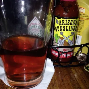 Drinking a fat tire...