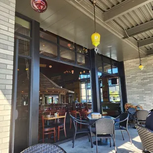 Patio is quiet at opening but soon gets busy.