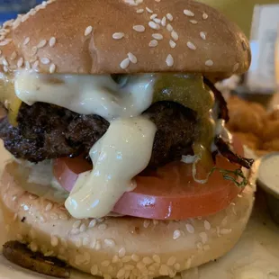 Mushroom and cheddar burger