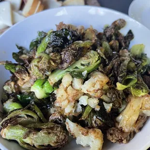 Brussels sprouts and cauliflower