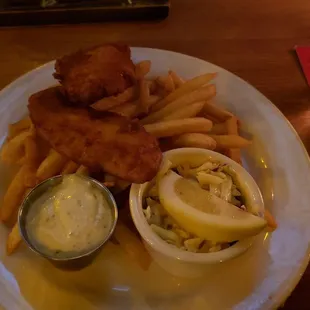 Two hilariously tiny pieces of fish for $24.50. Compare size against the small lemon wedge.