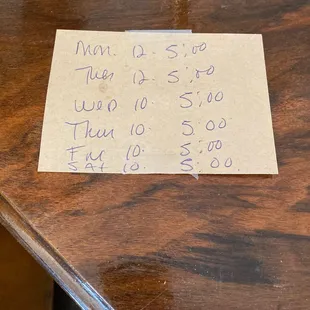 Shop hours for McMillans antiques