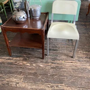 Mcm modern style chair and 1950's bar set