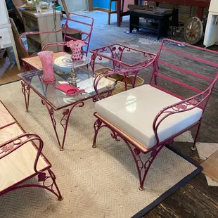 Rod iron patio furniture chairs and sofa