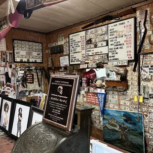 a display of memorabilia in a shop