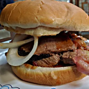 Great quality taste brisket sandwich BBQ