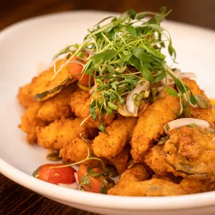 a plate of fried food