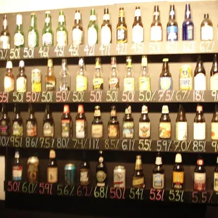 a wall of bottles