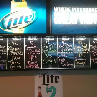 Daily Speacials board.