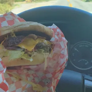 Bacon cheese burger. Was over seasoned.