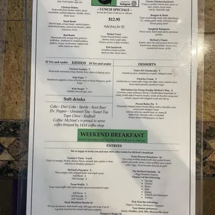 menu