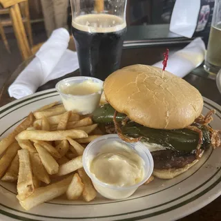 Jalapeno & Fried Onion Burger