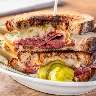 a sandwich with pickles
