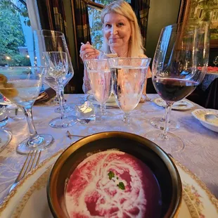 Chilled Blue Berry Bisque, perfection.