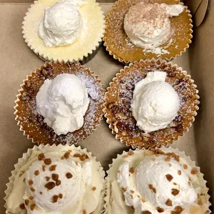 Thanksgiving mini pies: cheesecake, pumpkin, sweet potato, banana cream