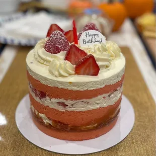 Passionfruit guava strawberry cake