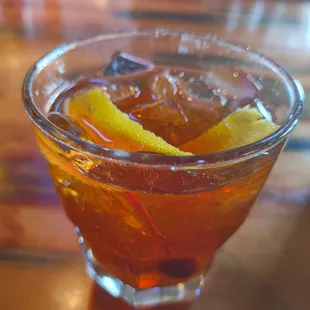 a drink in a glass