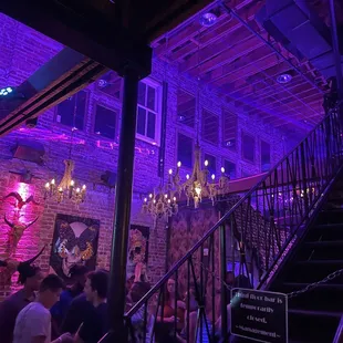 people walking up the stairs