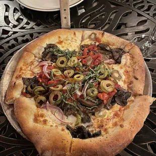 Margarita Pizza with all of the veggies.