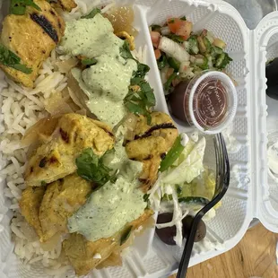 Chicken kebab platter