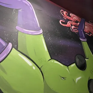 a woman in a green costume