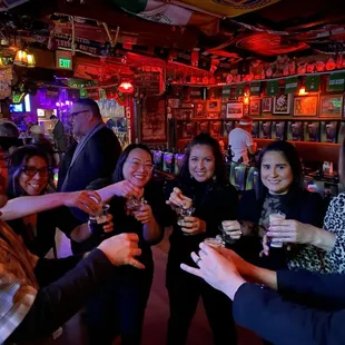 Front bar. Irish car bombs