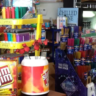 a display of candy and candy bars