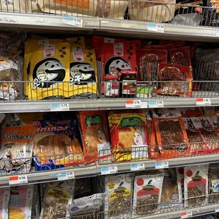 Many kinds of seafood jerky