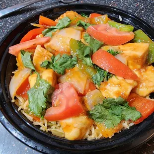 Got the chili pepper chicken.