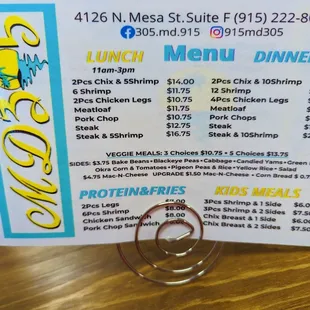 menu