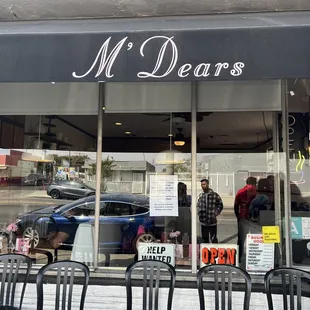 the front of the restaurant