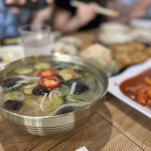 Cold Knife Cut Noodle in Anchovy Broth (Myulchi Kalguksu)