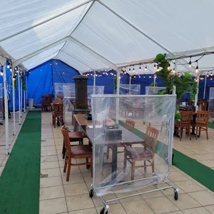 Outdoor seating for AYCE Shabu &amp; Kalguksu open daily from 5pm-9pm.