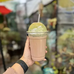 Pink Lady Latte w/ matcha