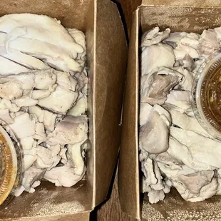 2x Half steamed chicken boxes